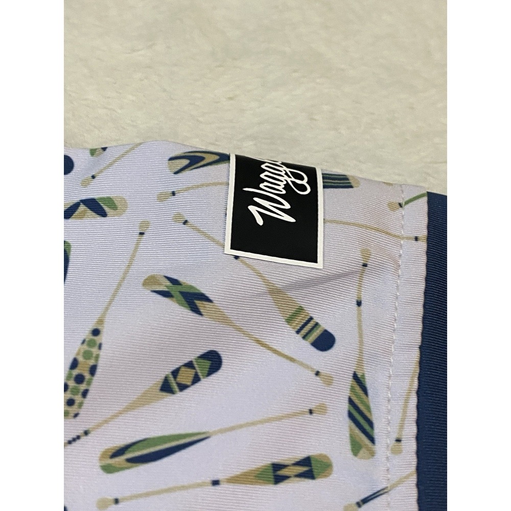 Waggle Golf Shirt Mens 2XL White "Uphill Paddle Blade" Print Henley NWT 69$ MSRP - Picture 3 of 7